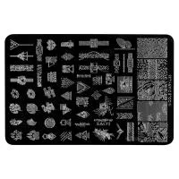 Трафарет для стемпинга металлический, 9,5x14,5см IRISK NEW (015 NICOLE DIARY L-33)