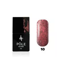 Гель-лак POLE - Glitter №10 - бургундский (8 мл.)