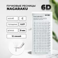 Пучковые ресницы Nagaraku (Нагараку) 6D fans 12 линий