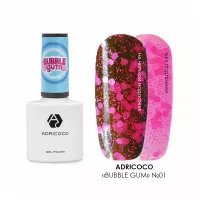 Гель-лак Bubble gum с цветной неоновой слюдой №01 малиновый джем, ADRICOCO, 8 мл