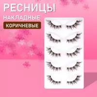 Коричневые накладные ресницы TZong 01