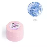 Гель для дизайна ногтей ADRICOCO Glow Bomb №08 Синий иней (6 мл.)