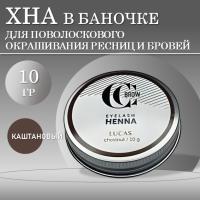 Хна для поволоскового окрашивания ресниц и бровей СС Броу в БАНОЧКЕ (каштановый), 10гр