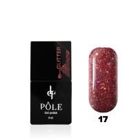 Гель-лак POLE - Glitter №17 - ягодный джем (8 мл.)