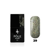 Гель-лак POLE - Glitter №29 - яблочный пунш (8 мл.)