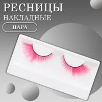 Ресницы накладные пучки розовые